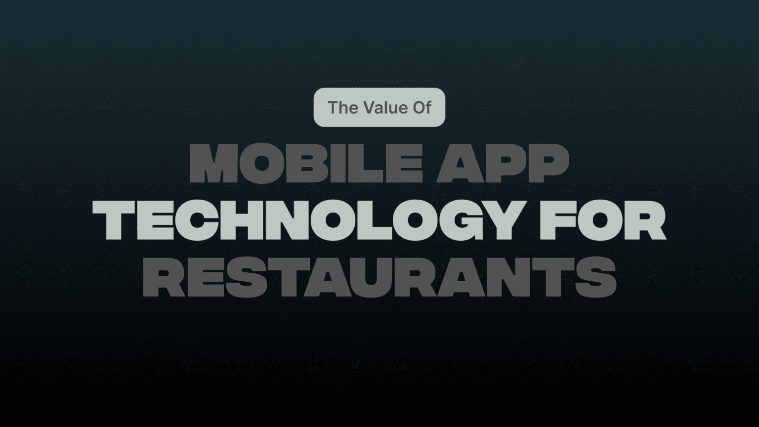 Mobile Apps for Restaurants